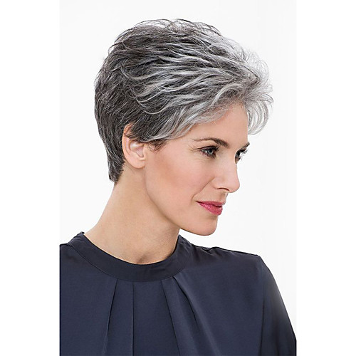 

Human Hair Blend Wig Classic Natural Wave Short Hairstyles 2020 Berry Classic Natural Wave Machine Made Grey Daily