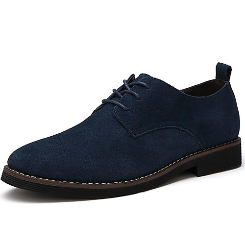 

Men's Oxfords Suede Shoes Comfort Shoes Light Soles Business Casual Outdoor Office & Career Faux Leather Black Blue Brown Fall Spring / Split Joint / EU40