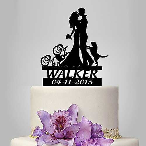

Cake Topper Classic Theme / People / Wedding Classic Couple Plastic Wedding / Anniversary with 1 pcs Poly Bag