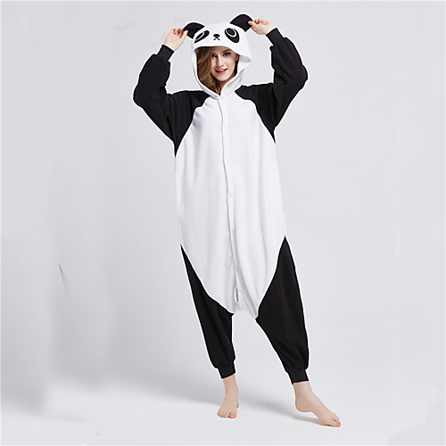 

Adults' Kigurumi Pajamas Panda Animal Onesie Pajamas Polar Fleece Black / White Cosplay For Men and Women Animal Sleepwear Cartoon Festival / Holiday Costumes / Leotard / Onesie / Leotard / Onesie