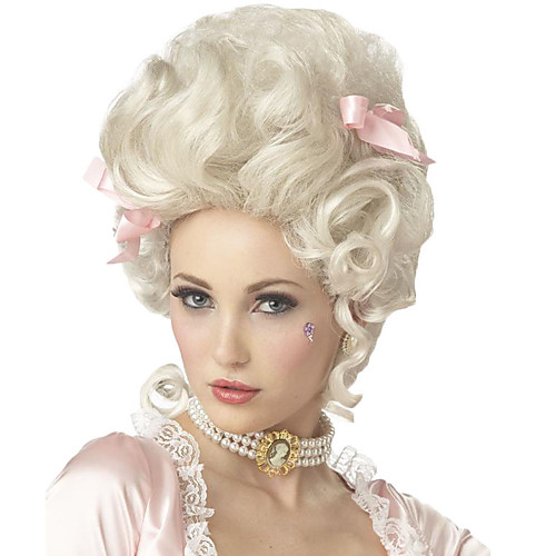 

Cosplay Costume Wig Synthetic Wig Cosplay Wig Marie Antoinette Curly Curly 18th Century Wig Medium Length White Synthetic Hair Women's California Costumes White