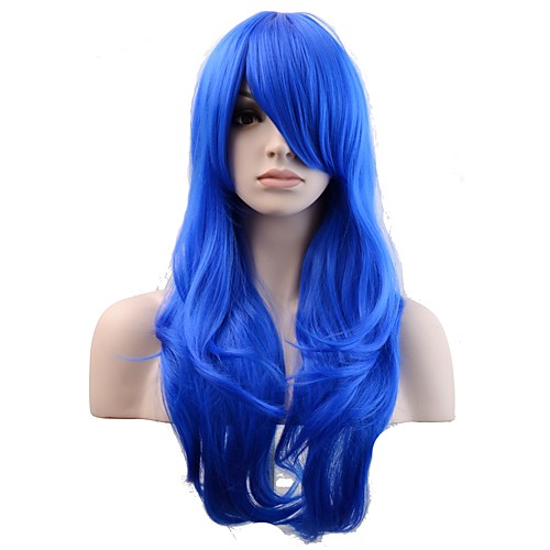 

Synthetic Wig Cosplay Wig Natural Wave Natural Wave Wig Pink Long Grey Pink Dark Red Royal Blue Synthetic Hair Women's Red Blue Pink