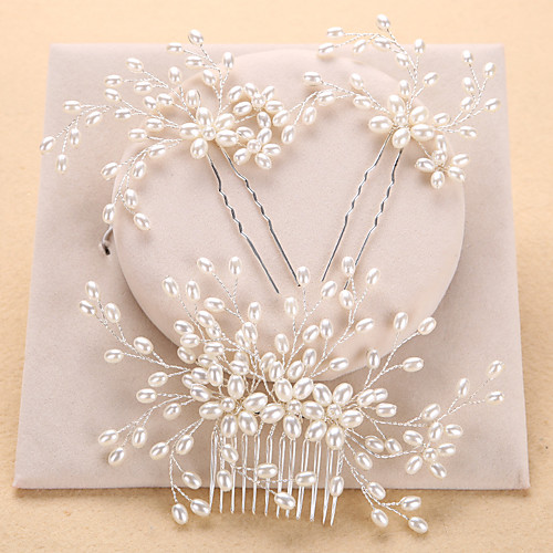 

Imitation Pearl Hair Combs / Headwear with Floral 1pc Wedding / Special Occasion / Anniversary Headpiece