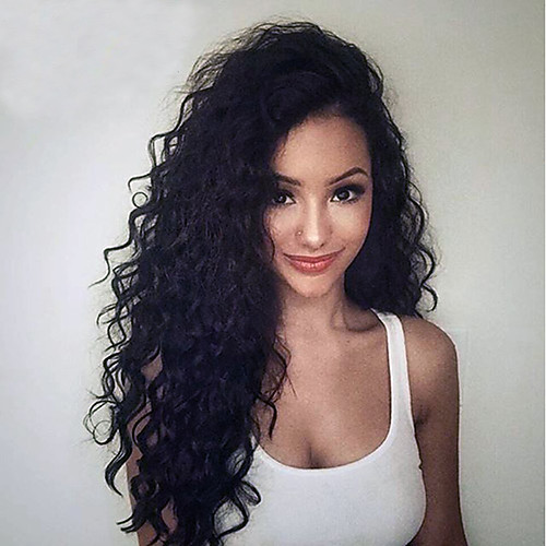 

Virgin Human Hair Unprocessed Human Hair Glueless Full Lace Full Lace Wig style Brazilian Hair Curly Wig 130% 150% 180% Density with Baby Hair Natural Hairline African American Wig Bleached Knots