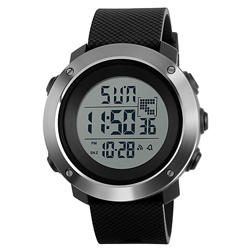 

SKMEI Men's Sport Watch Military Watch Digital Digital Charm Water Resistant / Waterproof Alarm Calendar / date / day / Two Years / Stainless Steel / Quilted PU Leather