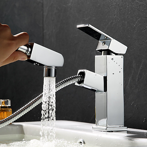 

Art Deco/Retro Glam Casual Chic & Modern Centerset Ceramic Valve Single Handle One Hole Chrome, Bathroom Sink Faucet