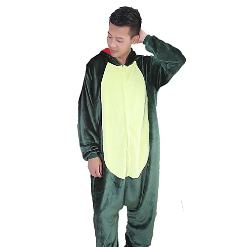 

Adults' Kigurumi Pajamas Dragon Dinosaur Onesie Pajamas Flannel Fabric Green / Pink Cosplay For Men and Women Animal Sleepwear Cartoon Festival / Holiday Costumes