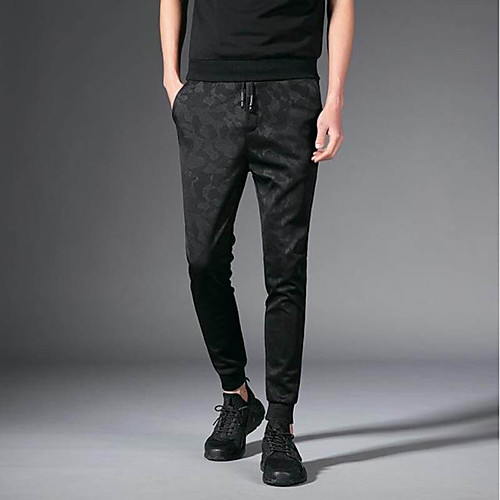 

Men's Streetwear Daily Sports Going out Skinny Harem Sweatpants Pants Camo / Camouflage Full Length Black / Spring / Fall / Work