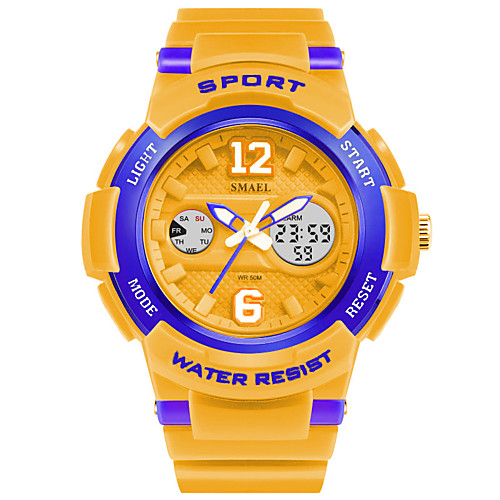 

SMAEL Men's Sport Watch Digital Watch Digital Quilted PU Leather White / Blue / Orange 50 m Hot Sale Analog - Digital Charm - Pink Gold / White Navy / White