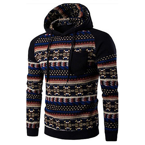 

Men's Hoodie Print Hooded Daily Sports Weekend Streetwear Hoodies Sweatshirts Long Sleeve Black Royal Blue Light gray