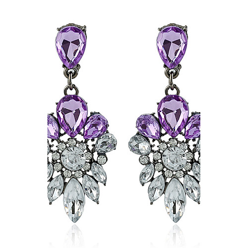 

Women's Basic Rhinestone Earrings Jewelry Purple / Dark Navy For Party Gift Evening Party Stage Club