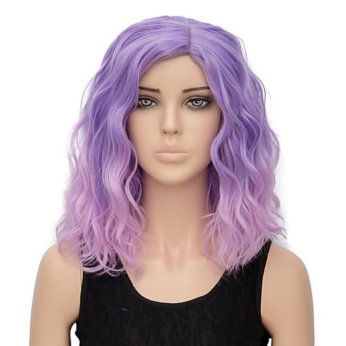 

Synthetic Wig Water Wave Water Wave Wig Short Pink / Purple Synthetic Hair Women's Ombre Hair Pink Purple