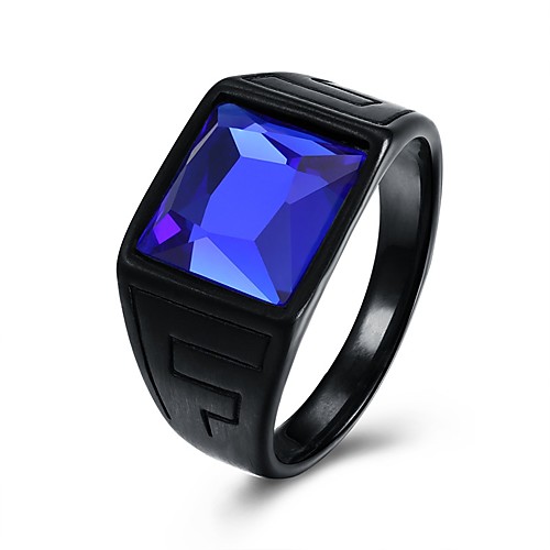 

Men's Women's Band Ring Black Titanium Steel Square Punk Fashion Gift Casual Jewelry