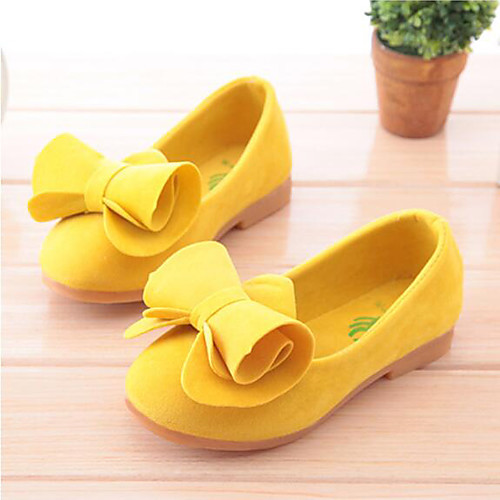 

Girls' Loafers & Slip-Ons Comfort Moccasin Microfiber Little Kids(4-7ys) Casual Party & Evening Bowknot Yellow Fuchsia Pink Summer Fall