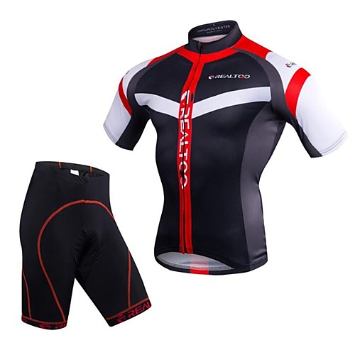 

Realtoo Men's Short Sleeve Cycling Jersey with Shorts Black / Red Blue / White Bike Clothing Suit 3D Pad Quick Dry Sports Spandex Mountain Bike MTB Road Bike Cycling Clothing Apparel / Stretchy
