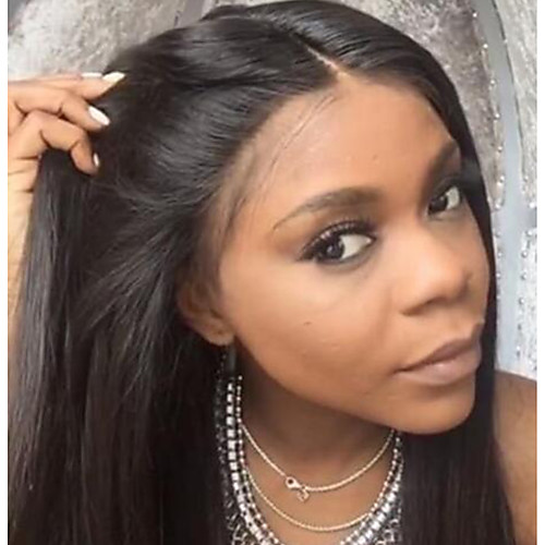 

Unprocessed Human Hair 134 Closure Lace Front Wig Middle Part Deep Parting Kardashian style Malaysian Hair Silky Straight Brown Natural Black Wig 130% 150% 180% Density 8-22 inch with Baby Hair
