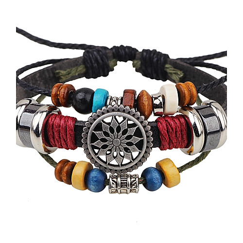 

Men's Leather Bracelet Leather Bracelet Jewelry Black For Casual Stage