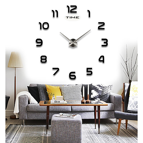 

Modern Contemporary Round Moon / Family Indoor / Outdoor AA Decoration Wall Clock Analog Brushed No 120120cm