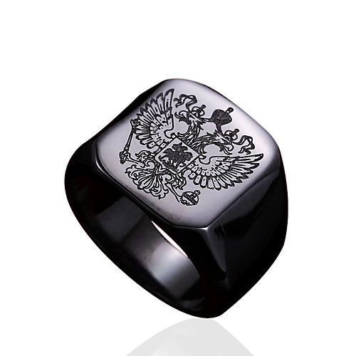 

Men's Ring Signet Ring Gold Black Silver Stainless Steel Titanium Steel Personalized Fashion Military Daily Casual Jewelry family crest