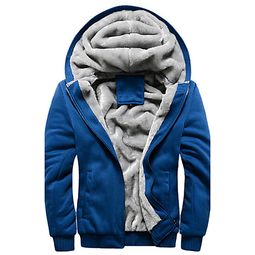 

Men's Plus Size Hoodie Zip Up Hoodie Solid Colored Oversized Hooded Daily Sports Holiday Basic Hoodies Sweatshirts Long Sleeve Black Blue Red / Fall / Winter