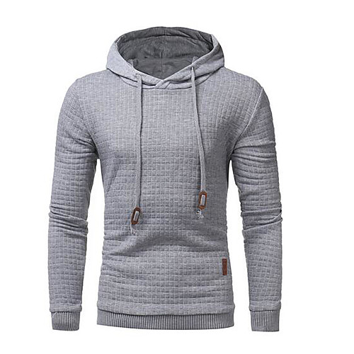 

Men's Hoodie Solid Color Print Hooded Daily Weekend Active Hoodies Sweatshirts Long Sleeve Slim White Black Light gray / Fall