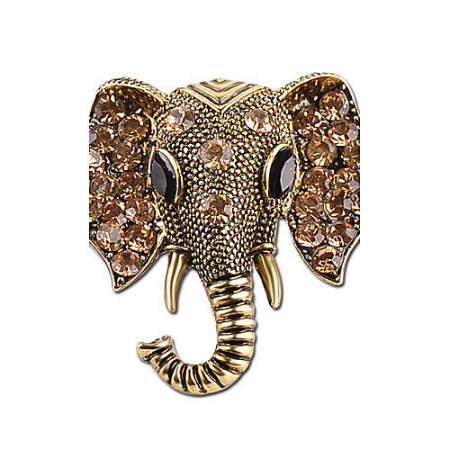 

Women's Brooches Elephant Animal Ladies Personalized Indian Rhinestone Silver Plated Brooch Jewelry Gold Silver For Gift Stage
