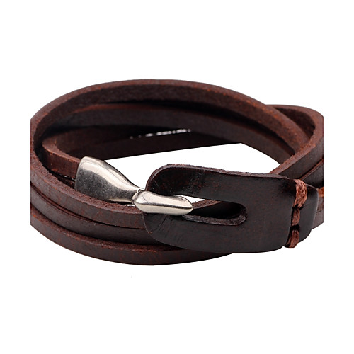 

Men's Women's Leather Bracelet Personalized Simple Style Leather Bracelet Jewelry Black / Brown For Casual Going out