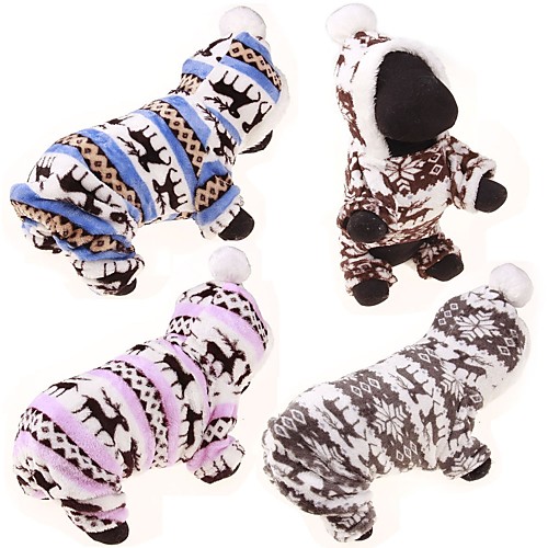 

Dog Sweater Hoodie Jumpsuit Reindeer Casual / Daily Cute Winter Dog Clothes Puppy Clothes Dog Outfits Blue Pink Gray Costume for Girl and Boy Dog Cotton S M L XL XXL