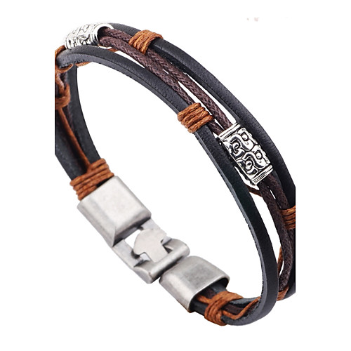 

Men's Women's Leather Bracelet Simple Style Fashion Leather Bracelet Jewelry Black For Casual Going out