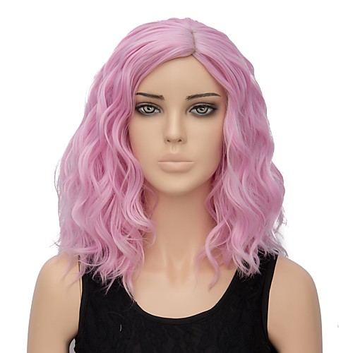 

Synthetic Wig Water Wave Kardashian Water Wave Wig Pink Short Pink Synthetic Hair Women's Ombre Hair Pink
