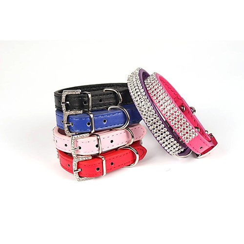 

Dog Collar Strobe / Flashing Flower / Floral PU Leather Purple Red