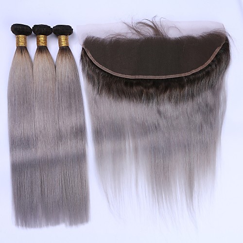 

Hair Weaves Brazilian Hair Straight Human Hair Extensions Human Hair Hair Weft with Closure / Medium Length