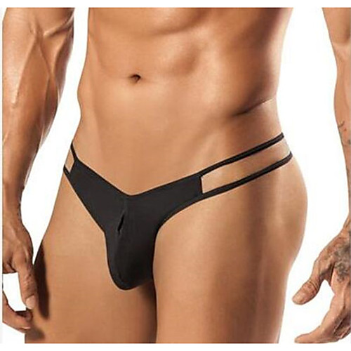 

Men's G-string Underwear Solid Colored 1 Piece Low Waist Black Light Blue White S M L