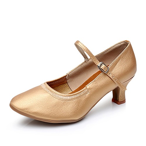 

Women's Dance Shoes Pigskin Modern Shoes/Character Shoes Heel Customized Heel Customizable Brown / Silver / Indoor