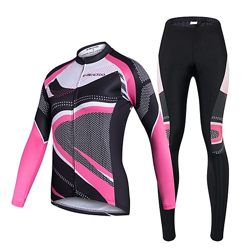 

Realtoo Women's Long Sleeve Cycling Jersey with Tights Summer Winter Spandex Polyester Bike Clothing Suit 3D Pad Quick Dry Sports Classic Mountain Bike MTB Road Bike Cycling Clothing Apparel