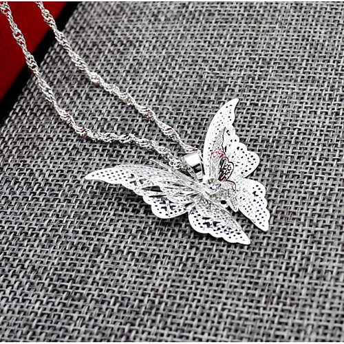 

Pendant Necklace Women's Butterfly Animal Silver Necklace Jewelry for Wedding Birthday