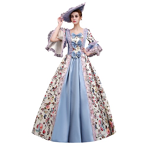 

Victorian Medieval Renaissance Vacation Dress Dress Cosplay Costume Masquerade Ball Gown Women's Lace Satin Costume Purple Vintage Cosplay Party Prom Ball Gown Plus Size Customized