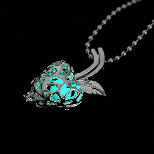 

Women's Luminous Stone Pendant Necklace Fruit Ladies Fashion Luminous Luminous Stone Alloy Light Blue Necklace Jewelry For Halloween Club