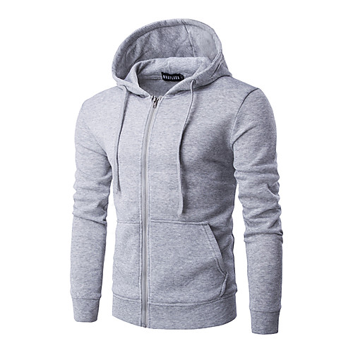 

Men's Hoodie Zip Up Hoodie Solid Colored Hooded Daily Weekend Active Basic Hoodies Sweatshirts Long Sleeve Black Blue Red / Winter