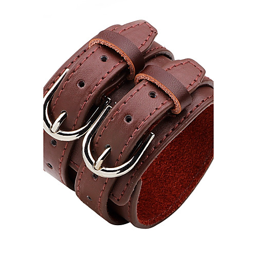 

Men's Women's Leather Bracelet Personalized Rock Leather Bracelet Jewelry White / Black / Dark Red For Casual Stage