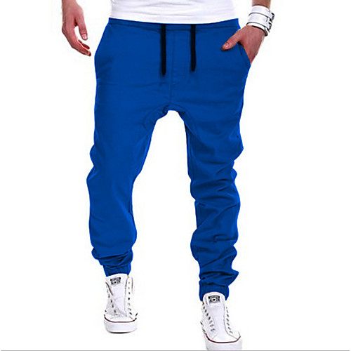 

Men's Active / Street chic Daily Sports Going out Harem / wfh Sweatpants Pants - Solid Colored Khaki Light gray Royal Blue XL XXL XXXL / Weekend