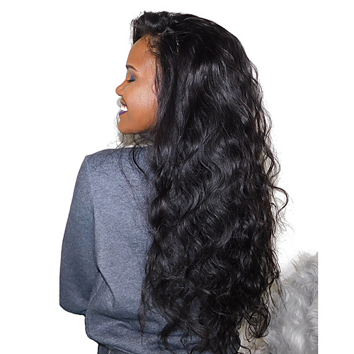 

Remy Human Hair Glueless Full Lace Glueless Lace Front Full Lace Wig Middle Part Kardashian style Brazilian Hair Body Wave Natural Black Wig 180% Density 10-24 inch with Baby Hair 100% Hand Tied