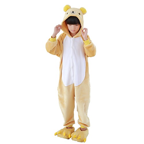 

Kid's Kigurumi Pajamas Bear Onesie Pajamas Flannel Fabric Cosplay For Boys and Girls Animal Sleepwear Cartoon Festival / Holiday Costumes
