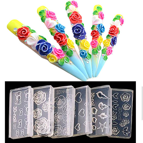 

6pcs Nail Art Accessories Durable Personalized Classic Daily Nail Art Tool for