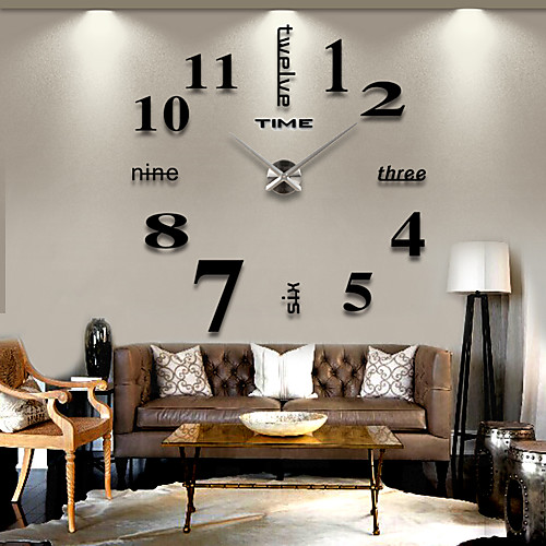 

3D DIY Wall Clock Modern Frameless Large 3D DIY Wall Clock Kit Decoration Home for Living Room Bedroom Romance Decoration