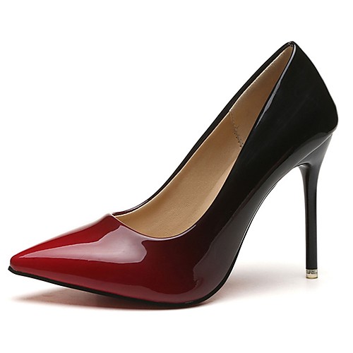 

Women's Heels Pumps Pointed Toe Business Classic Basic Daily Party & Evening Office & Career PU Color Block Summer Red Gray / 2-3 / EU37
