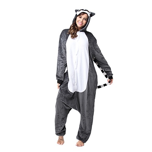 

Adults' Kigurumi Pajamas Monkey Lemur Onesie Pajamas Flannel Toison Brown Cosplay For Men and Women Animal Sleepwear Cartoon Festival / Holiday Costumes