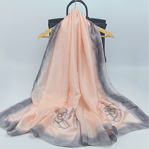 

Women's Silk Rectangle Scarf - Floral Print