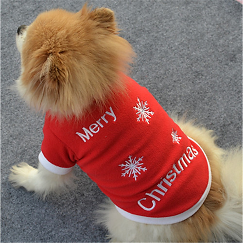 

Dog Sweater Sweatshirt Christmas Winter Dog Clothes Warm White Red Costume Polar Fleece Snowflake Casual / Daily XS S M L