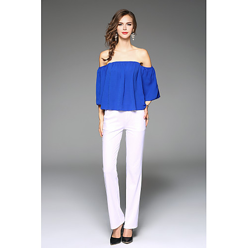 

Women's T shirt Solid Colored Beach Tops White Black Blue